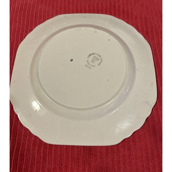 Vintage Square Plate By Lord Nelson Pottery Made In England Fruit Decorated Rim - Picture 2 of 2